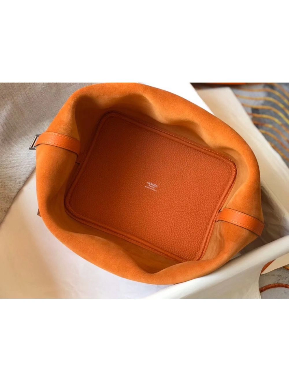 Hermes Picotin Lock 22 Bag In Orange Clemence Leather