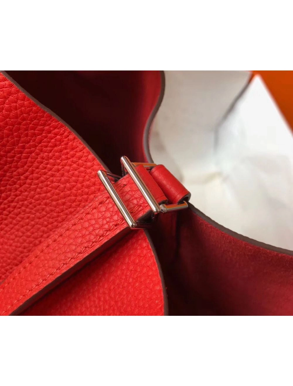 Hermes Picotin Lock 22 Bag In Red Clemence Leather