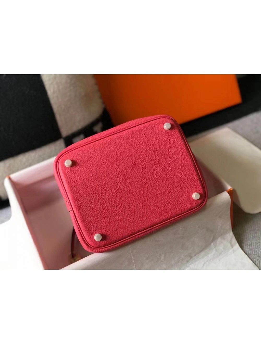 Hermes Picotin Lock 22 Bag In Rose Lipstick Clemence Leather