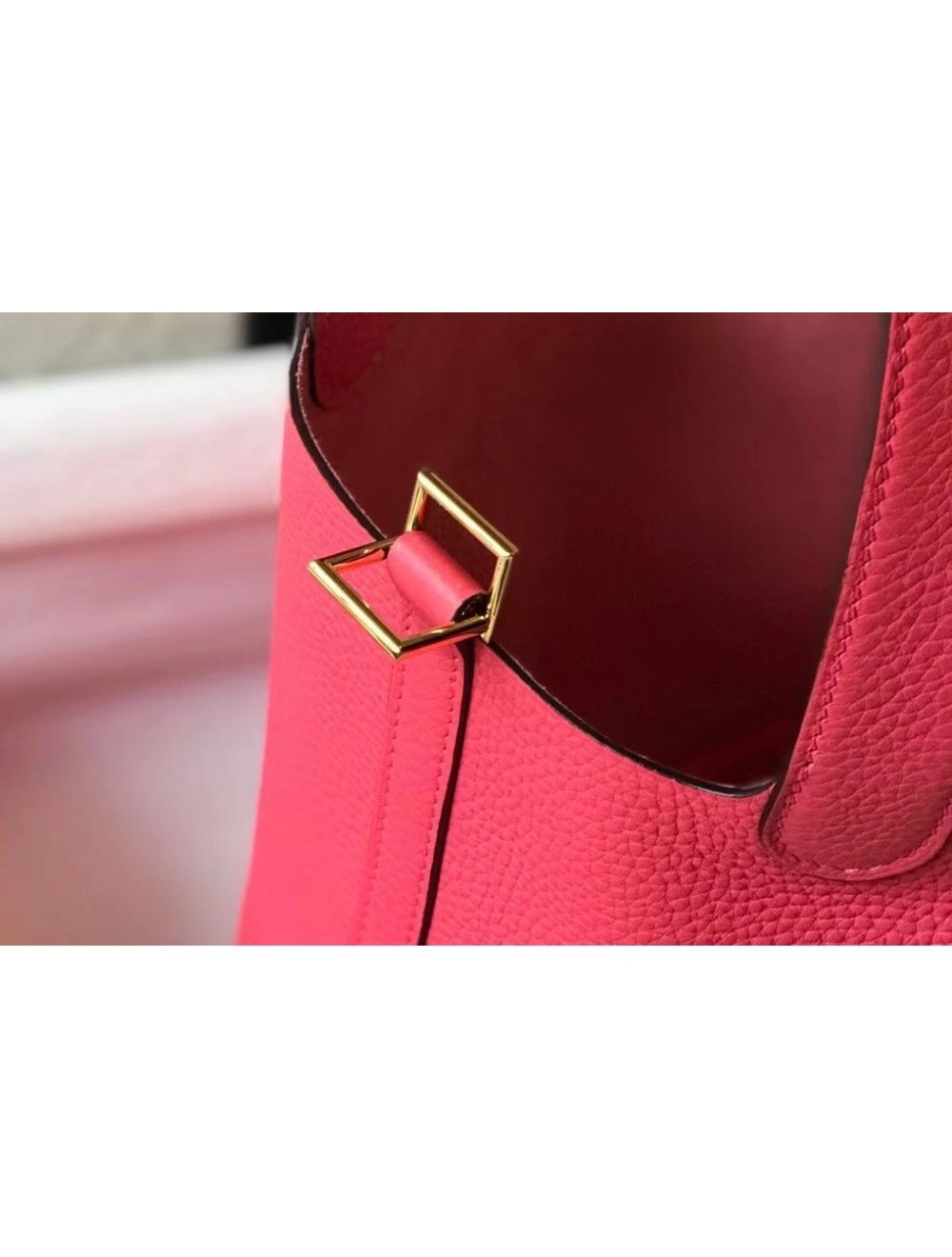 Hermes Picotin Lock 22 Bag In Rose Lipstick Clemence Leather