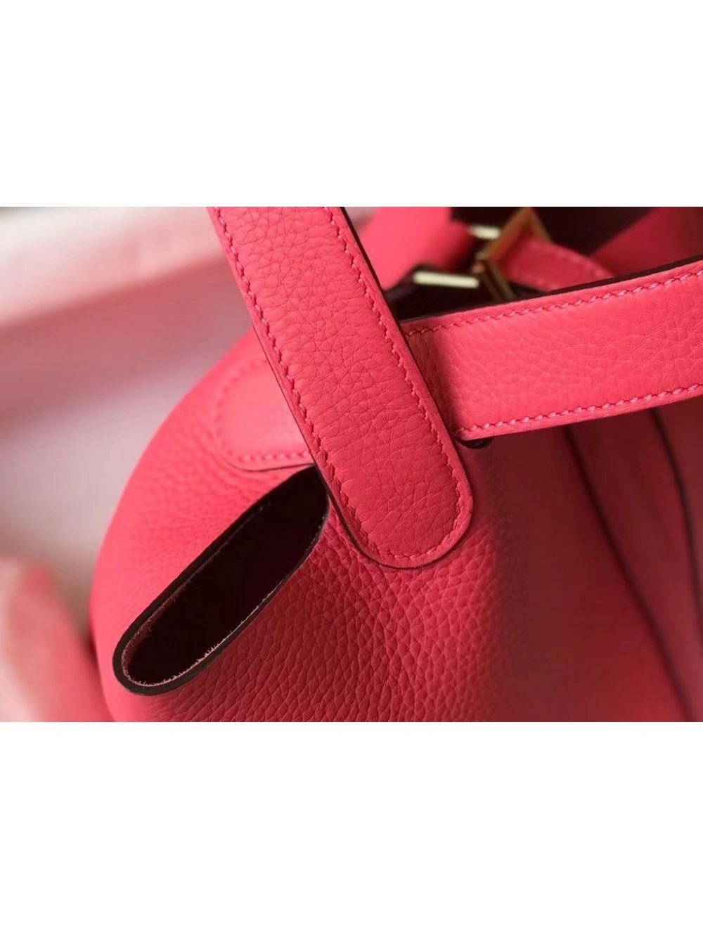 Hermes Picotin Lock 22 Bag In Rose Lipstick Clemence Leather