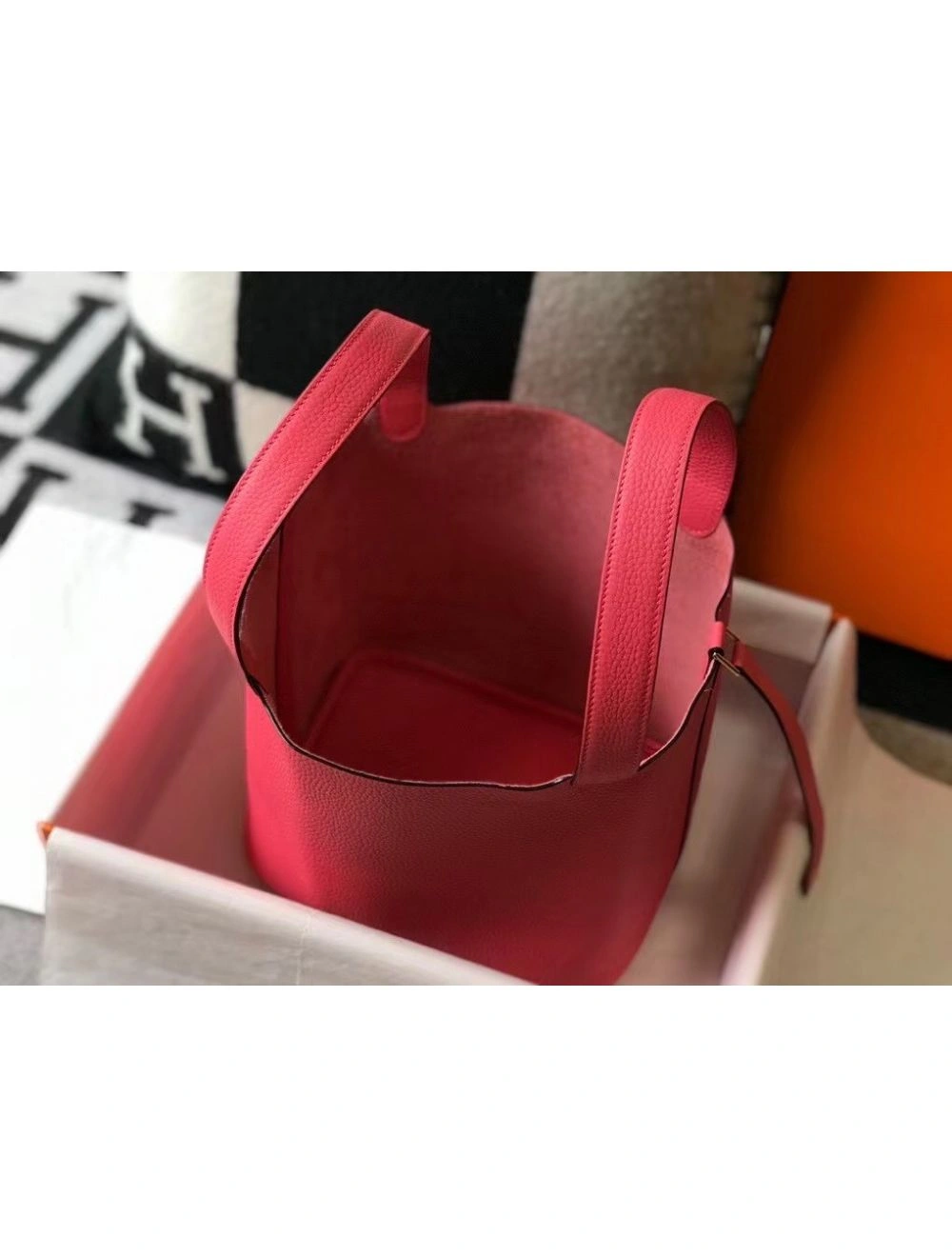 Hermes Picotin Lock 22 Bag In Rose Lipstick Clemence Leather