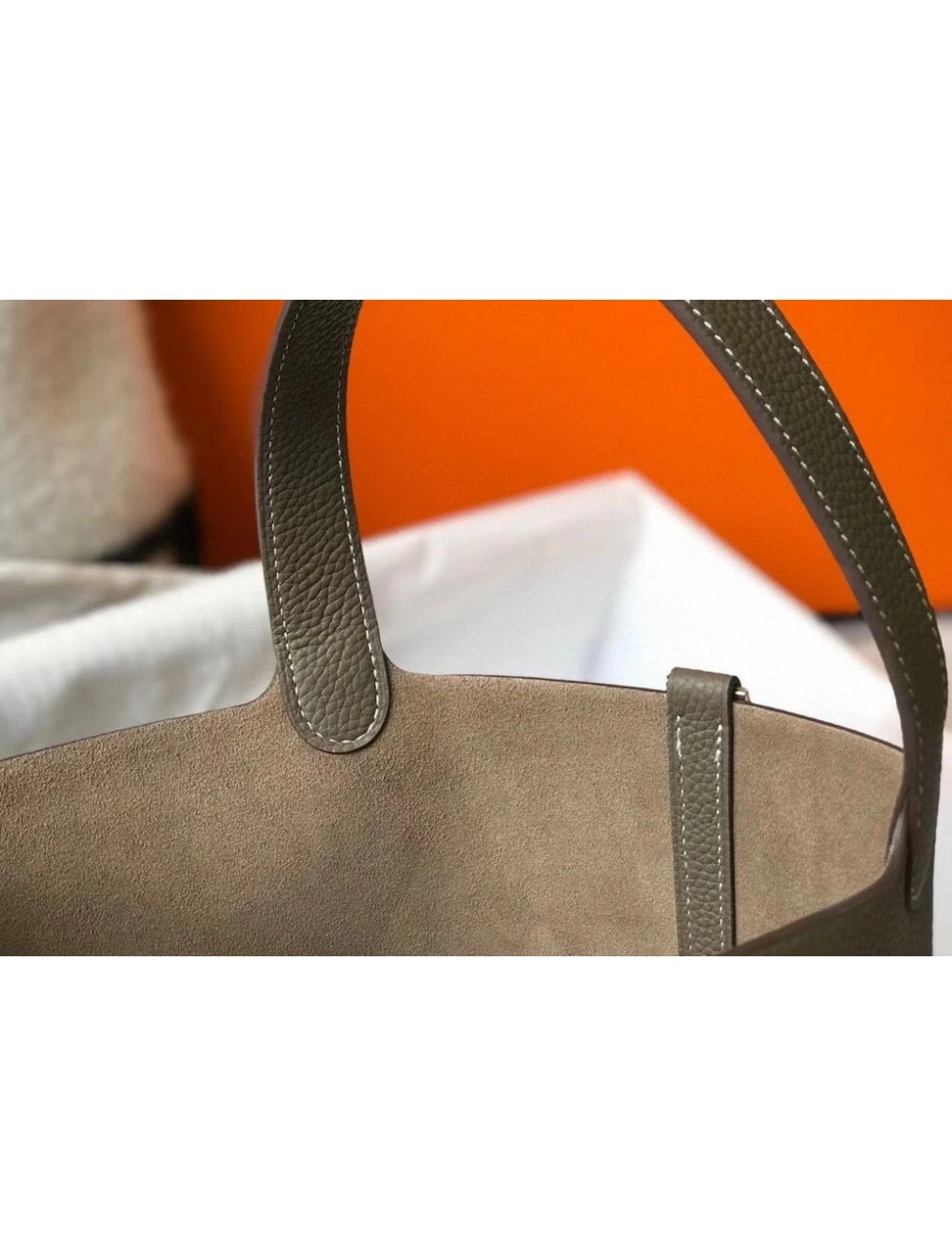 Hermes Picotin Lock 22 Bag In Taupe Clemence Leather