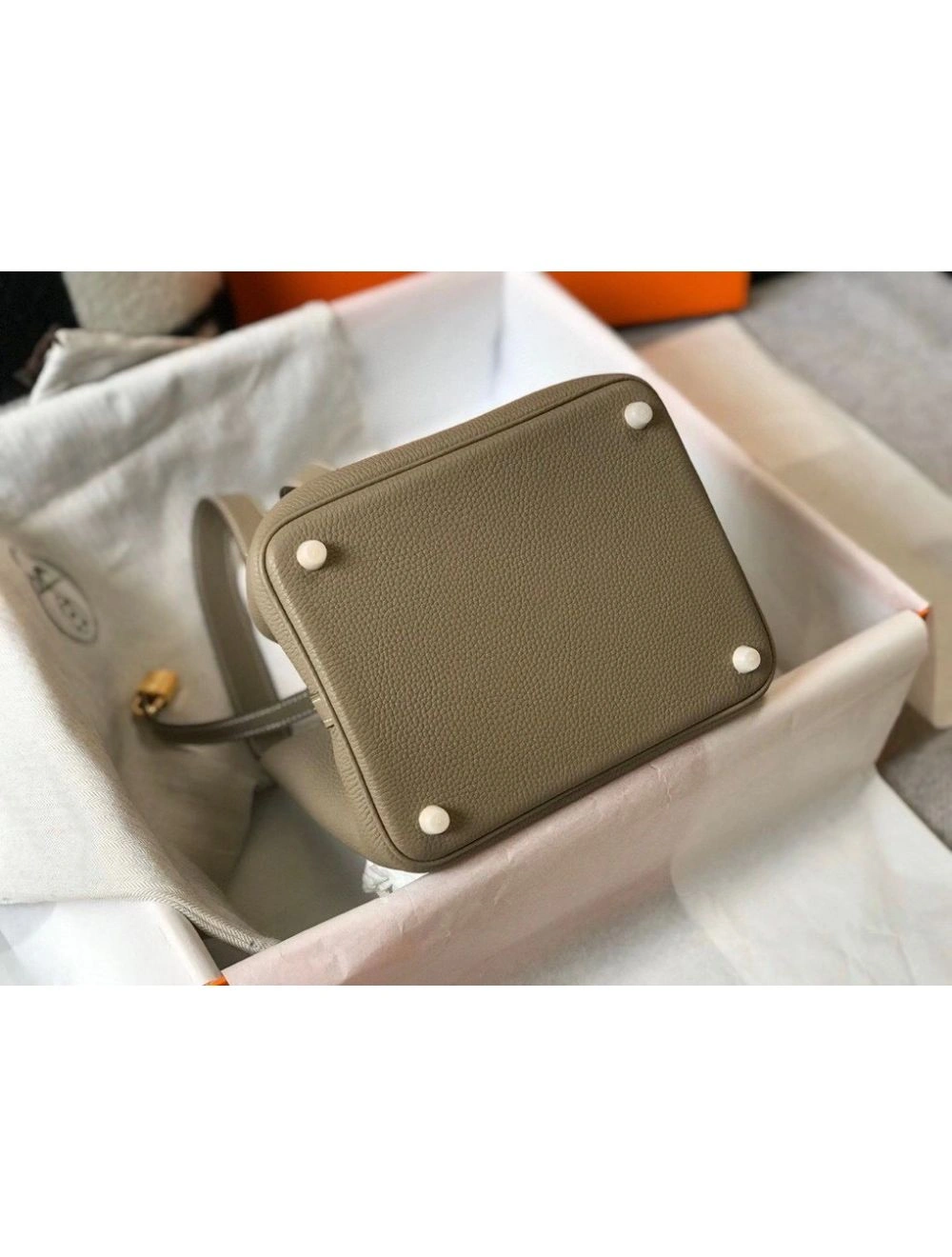 Hermes Picotin Lock 22 Bag In Tourterelle Clemence Leather