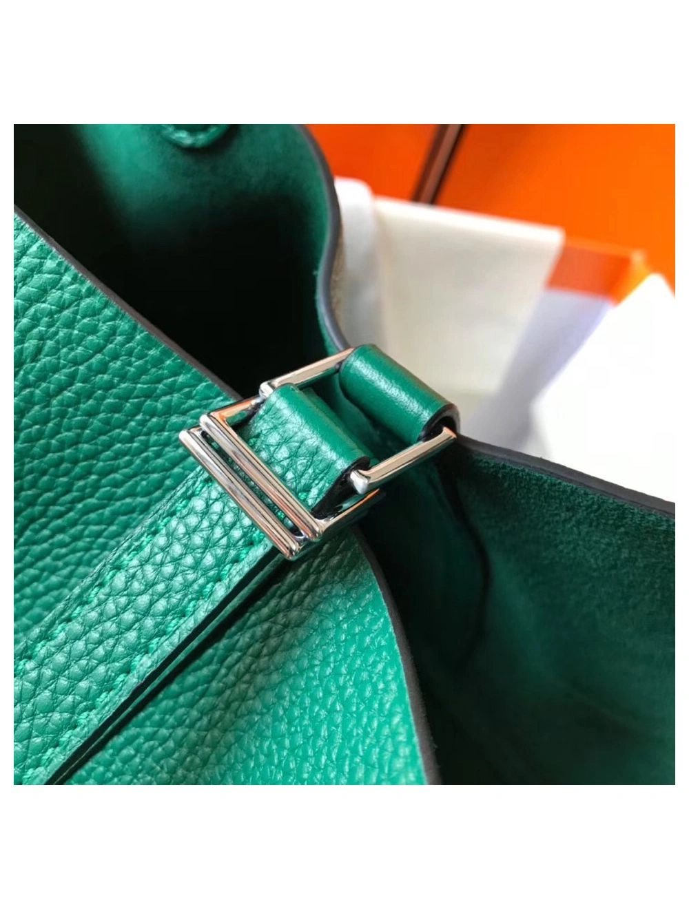 Hermes Picotin Lock 22 Bag In Vert Vertigo Clemence Leather