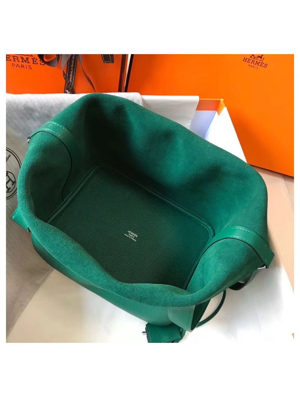 Hermes Picotin Lock 22 Bag In Vert Vertigo Clemence Leather