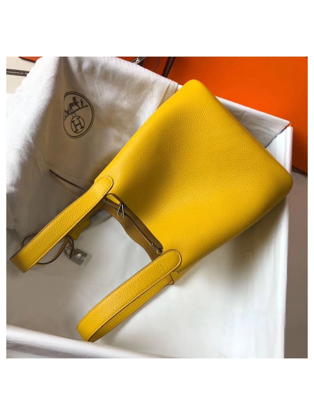 Hermes Picotin Lock 22 Bag In Yellow Clemence Leather