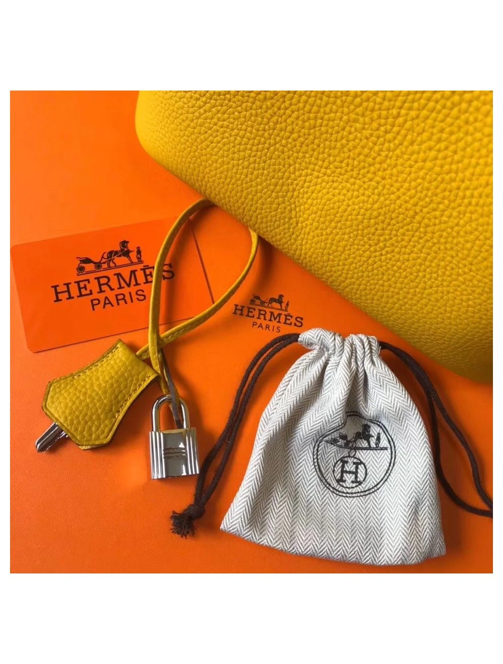 Hermes Picotin Lock 22 Bag In Yellow Clemence Leather