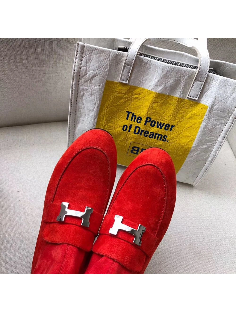 Hermes Red Suede Saint Honore Ankle Boots