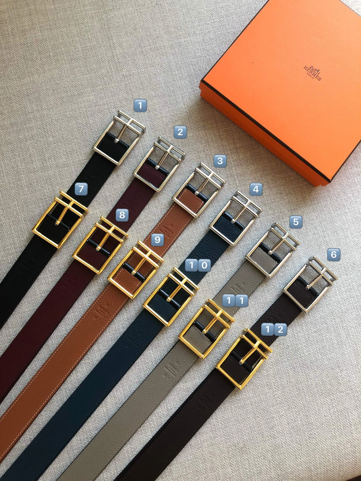 Hermes Reversible Leather Men Belt Width 3.2cm 067