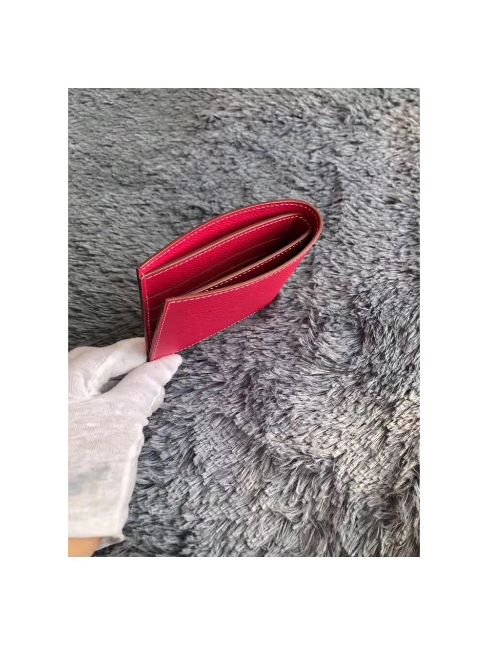 Hermes Rose Red MC2 Copernic Compact Wallet