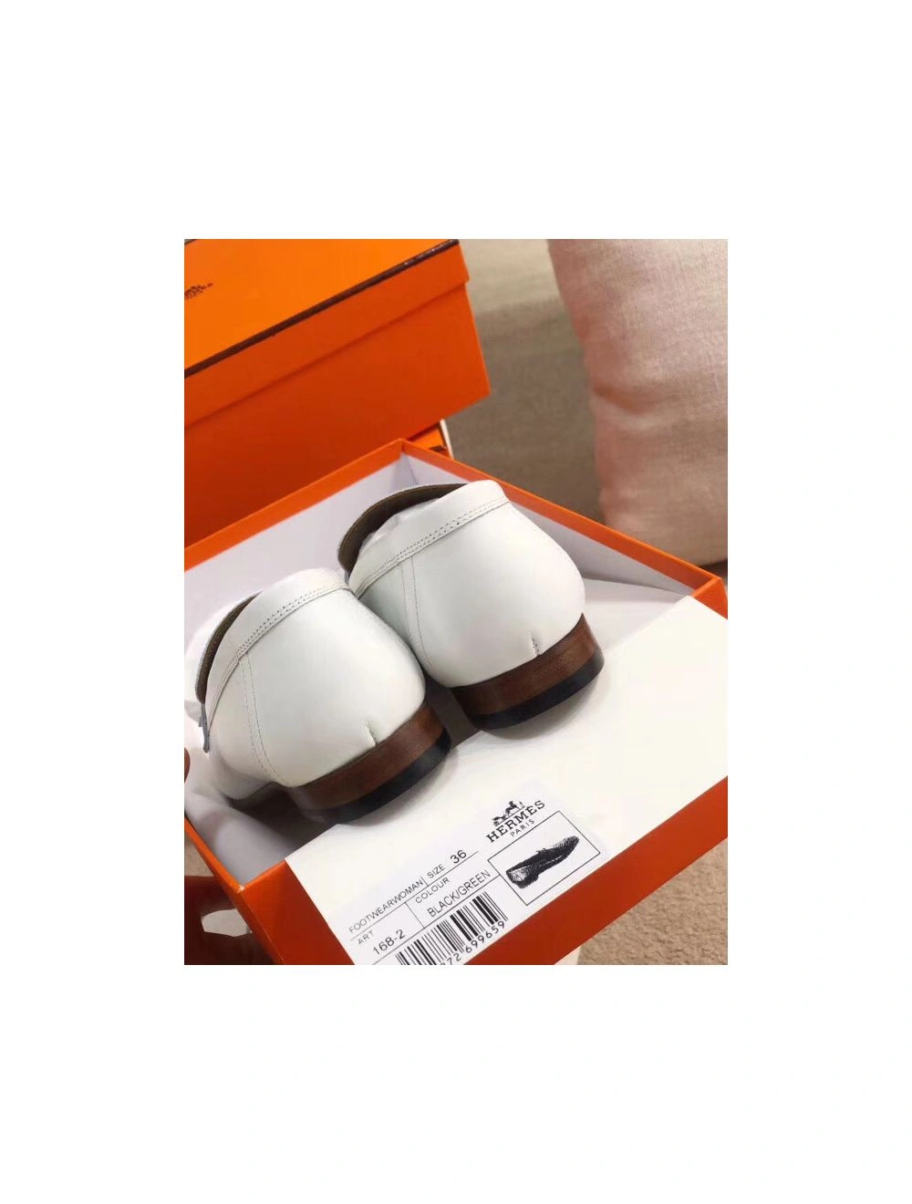 Hermes Royal Loafers In White Calfksin