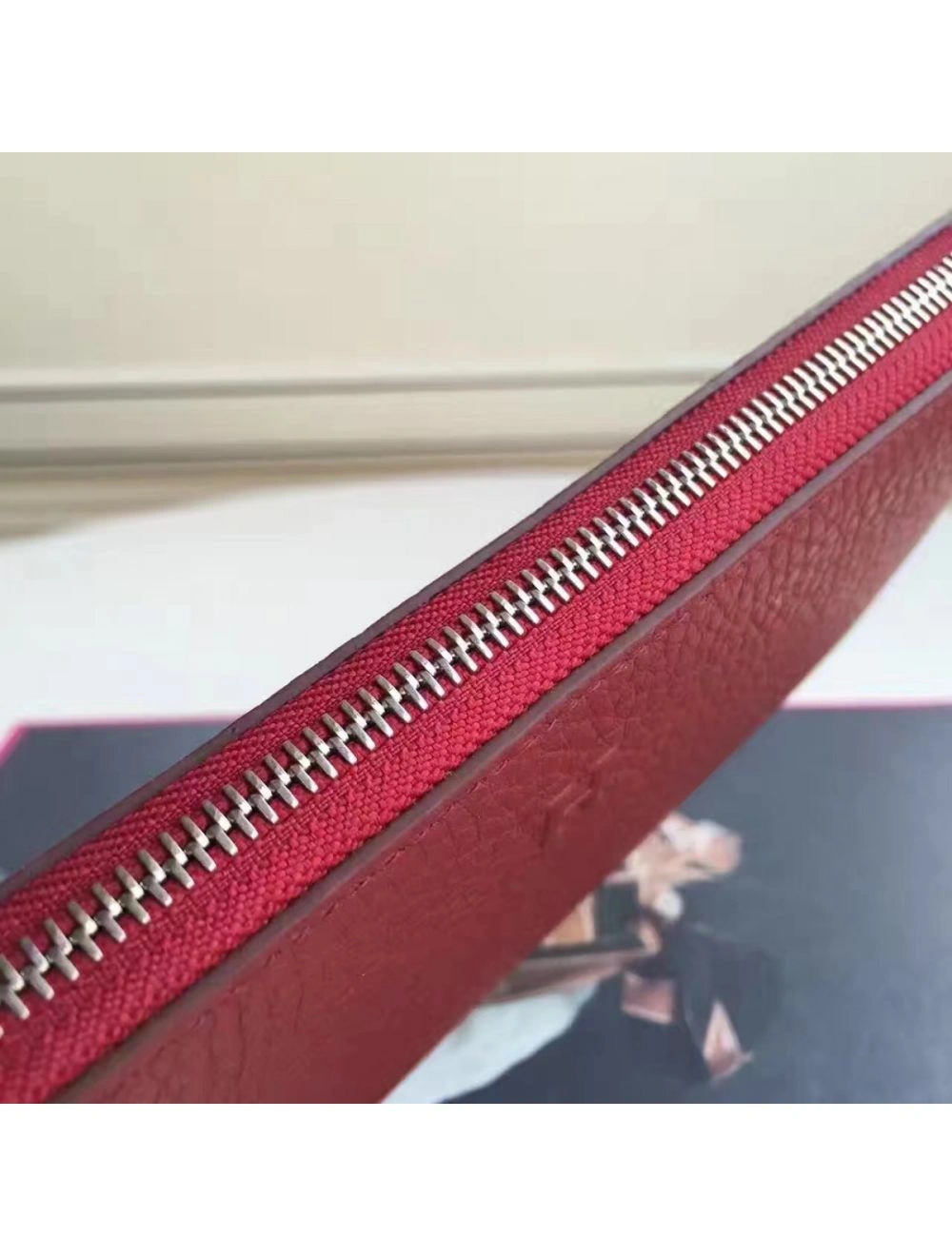 Hermes Ruby Clemence Azap Zipped Wallet