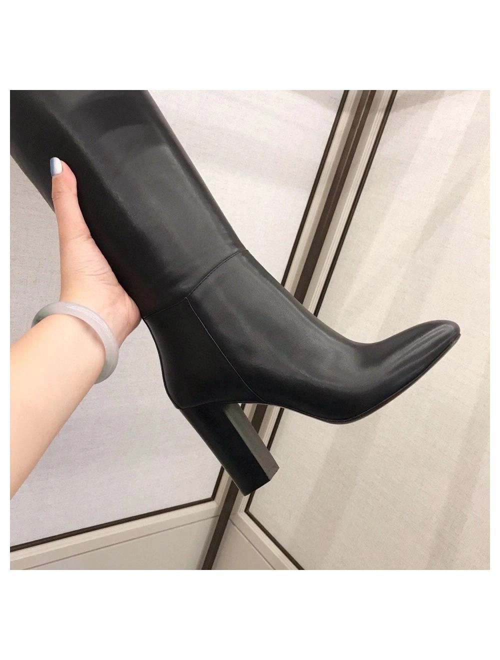 Hermes Story Boots In Black Calfskin Leather