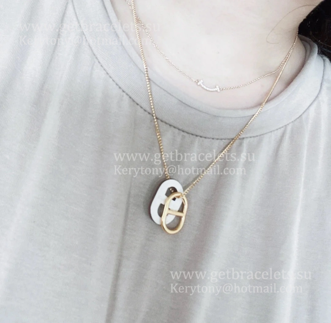 Hermes Swift Classic O’Maillon Necklace Yellow Gold With Leather Onange White Luxurious Knock-off