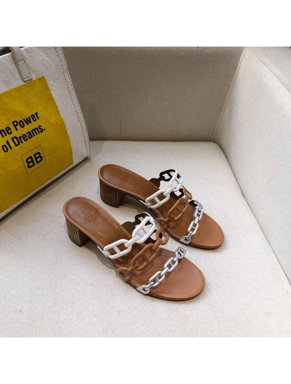 Hermes Tandem Sandals In Multicolour Lambskin