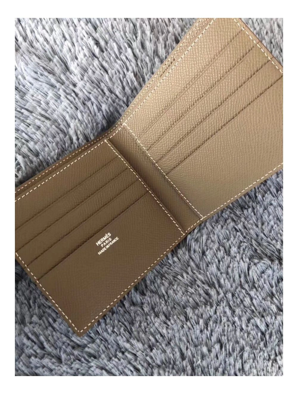 Hermes Taupe MC2 Copernic Compact Wallet