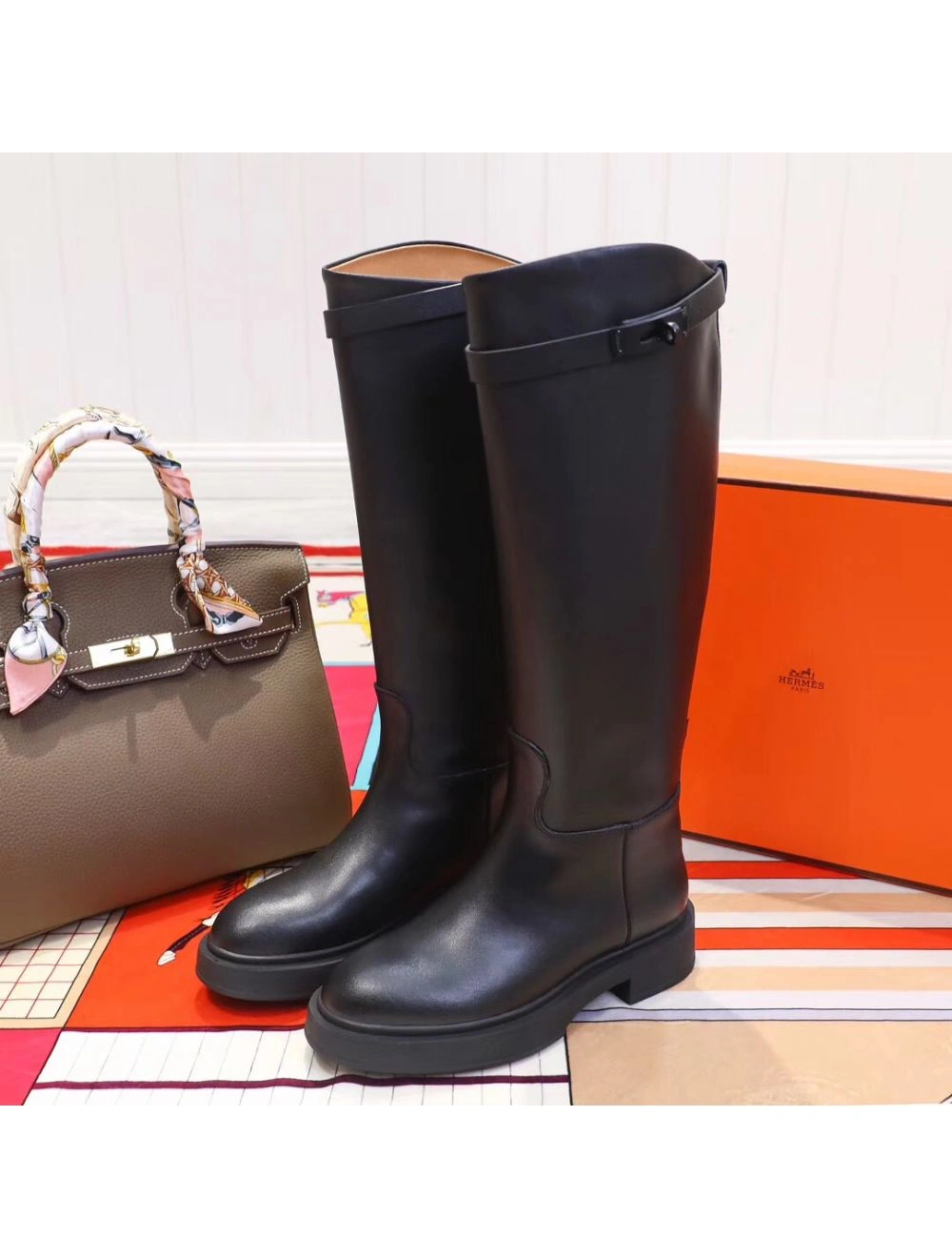 Hermes Variation Boots In Black Calfskin