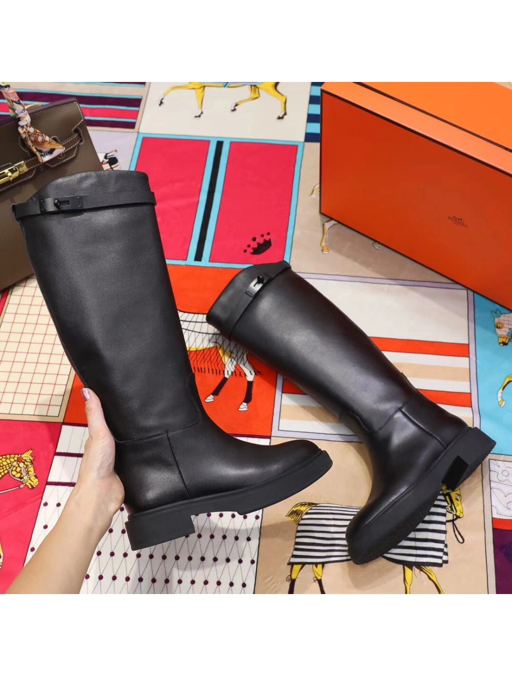 Hermes Variation Boots In Black Calfskin