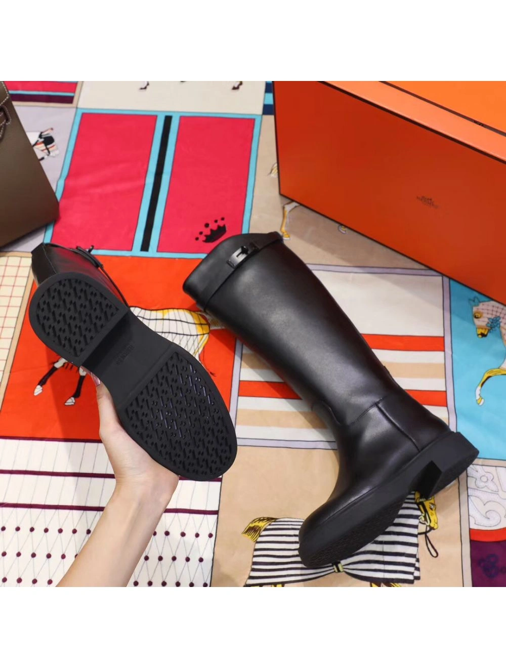 Hermes Variation Boots In Black Calfskin