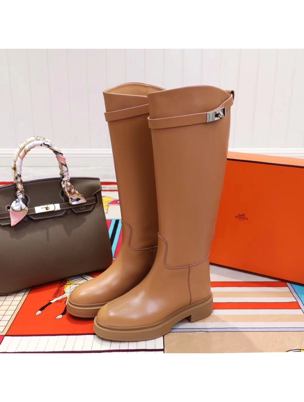 Hermes Variation Boots In Brown Calfskin