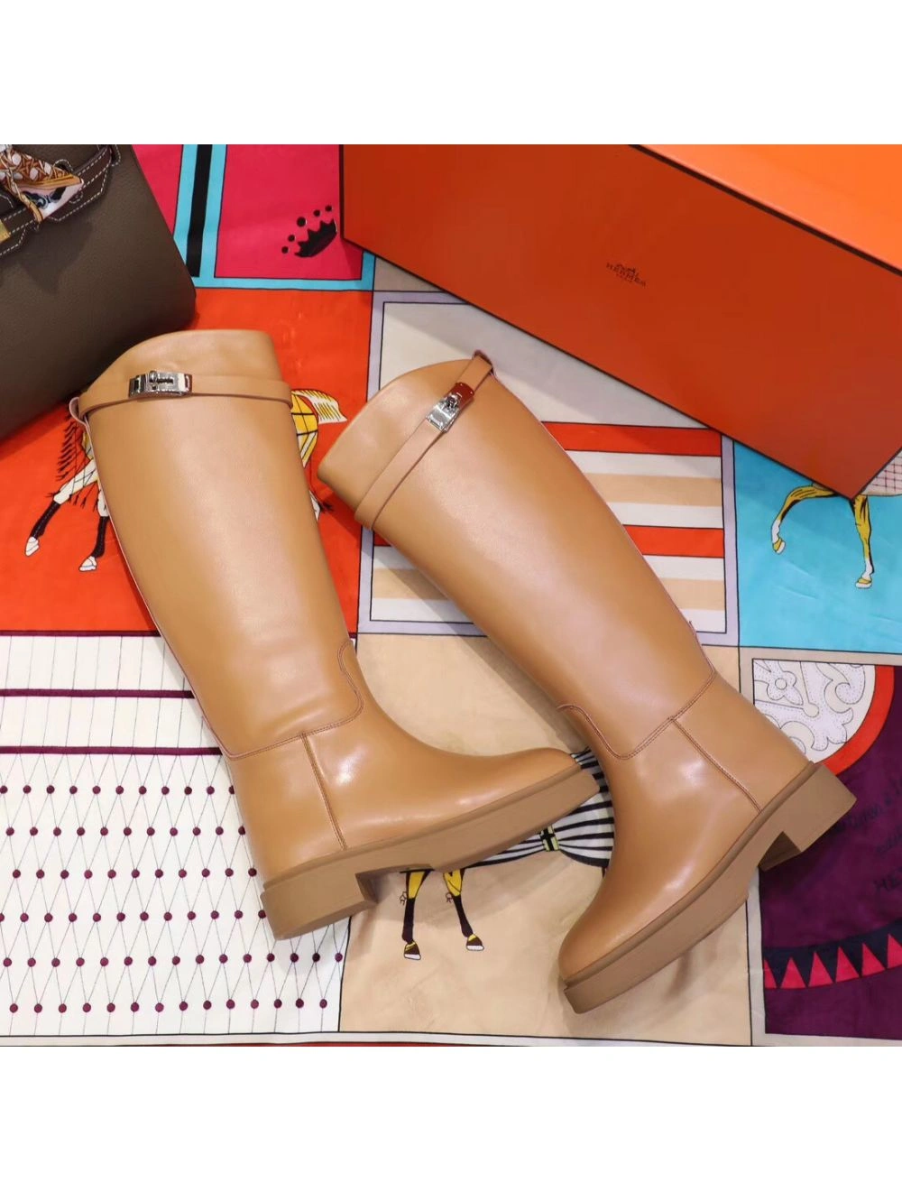 Hermes Variation Boots In Brown Calfskin