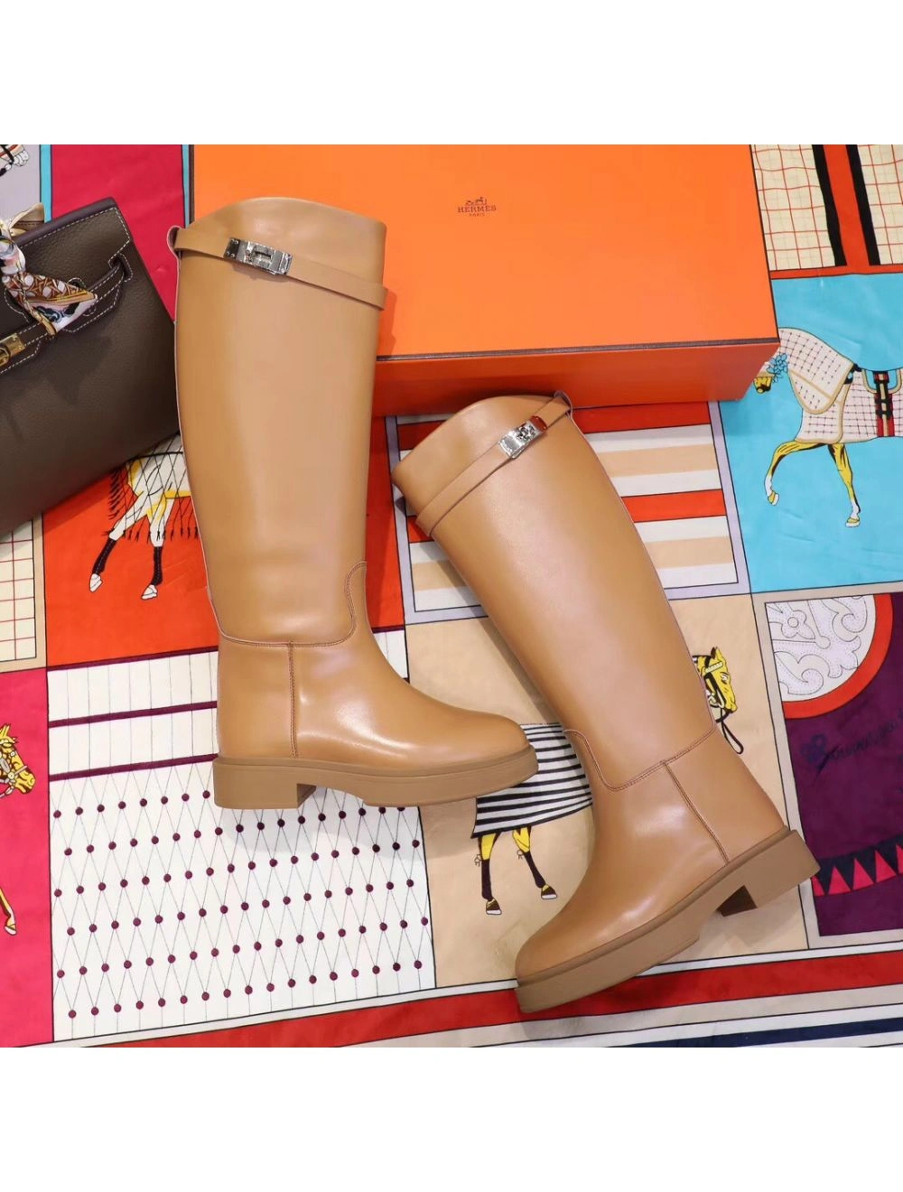 Hermes Variation Boots In Brown Calfskin