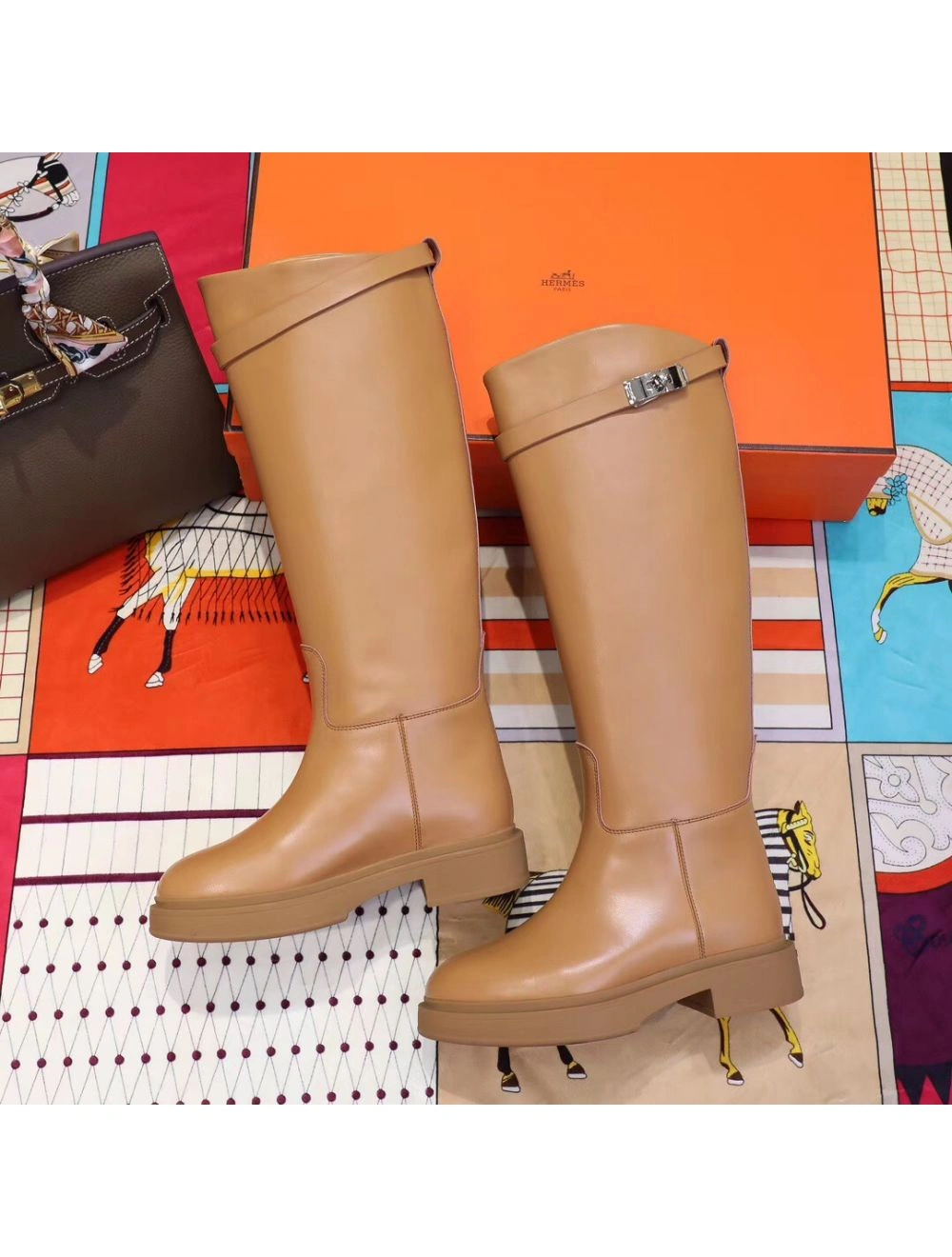 Hermes Variation Boots In Brown Calfskin