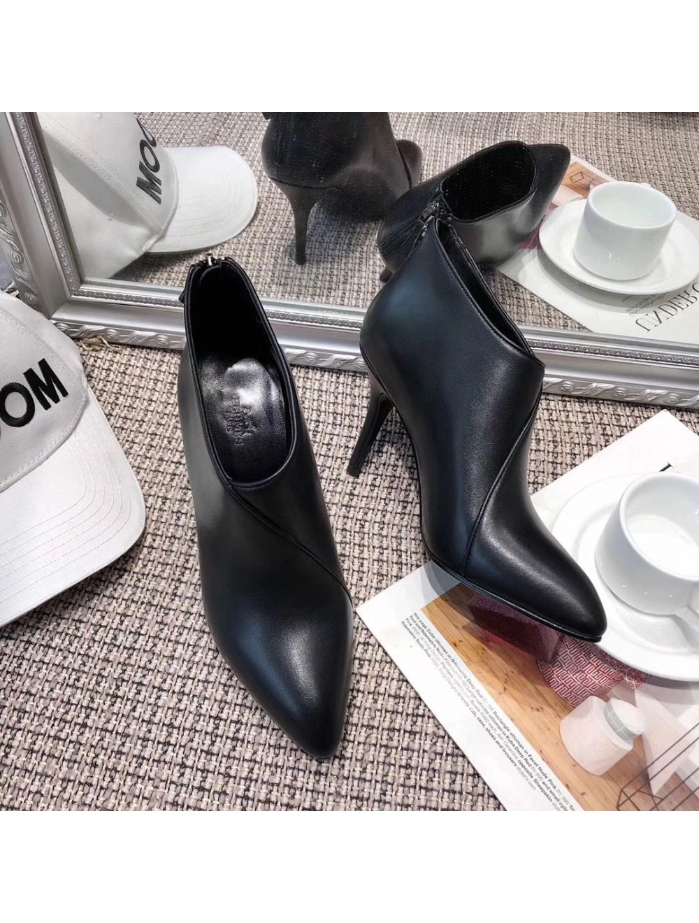 Hermes Virginia Ankle Boot In Black Leather