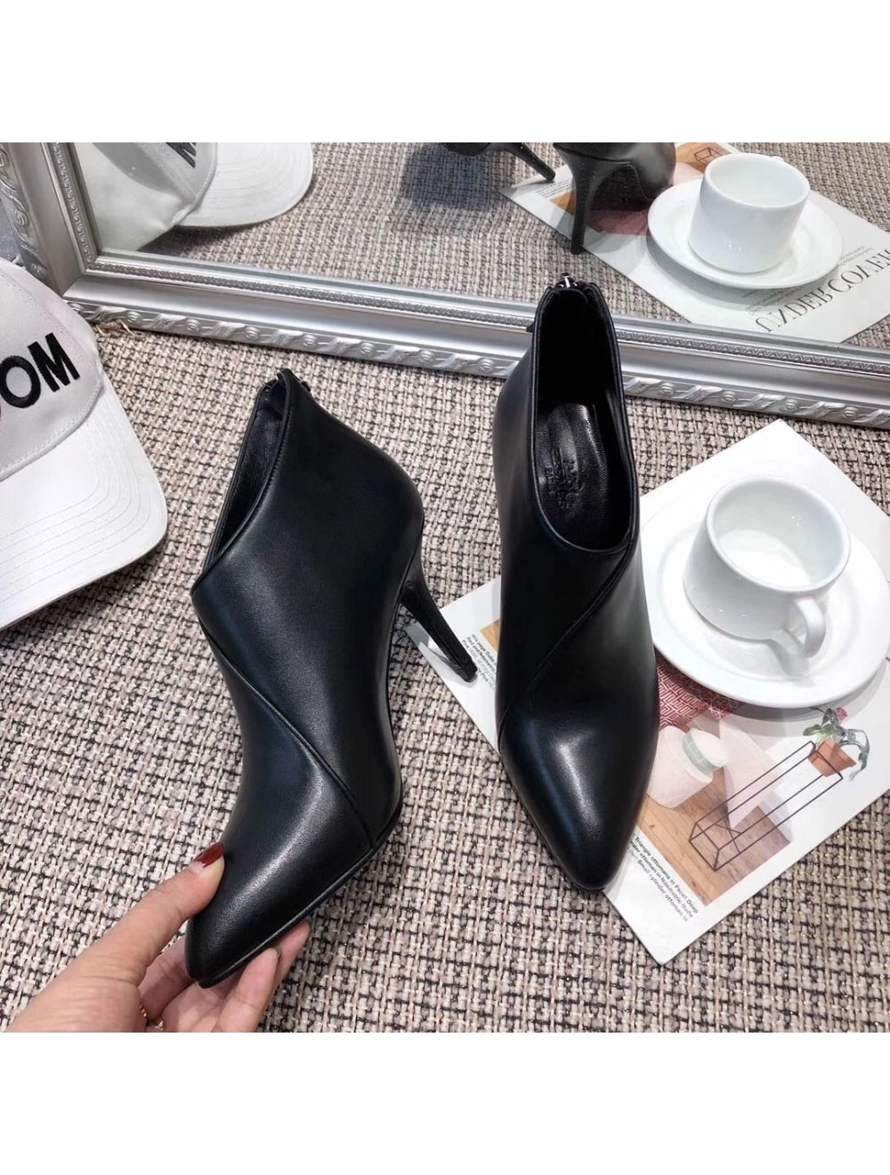 Hermes Virginia Ankle Boot In Black Leather