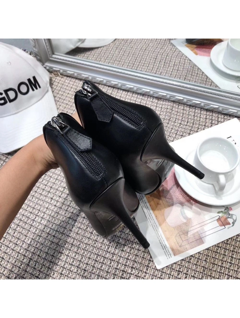 Hermes Virginia Ankle Boot In Black Leather