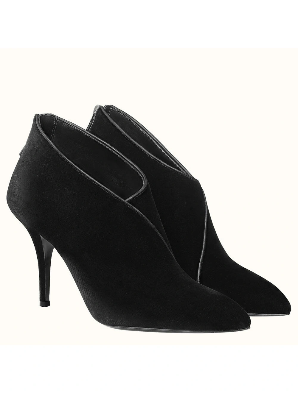 Hermes Virginia Ankle Boots In Black Velvet