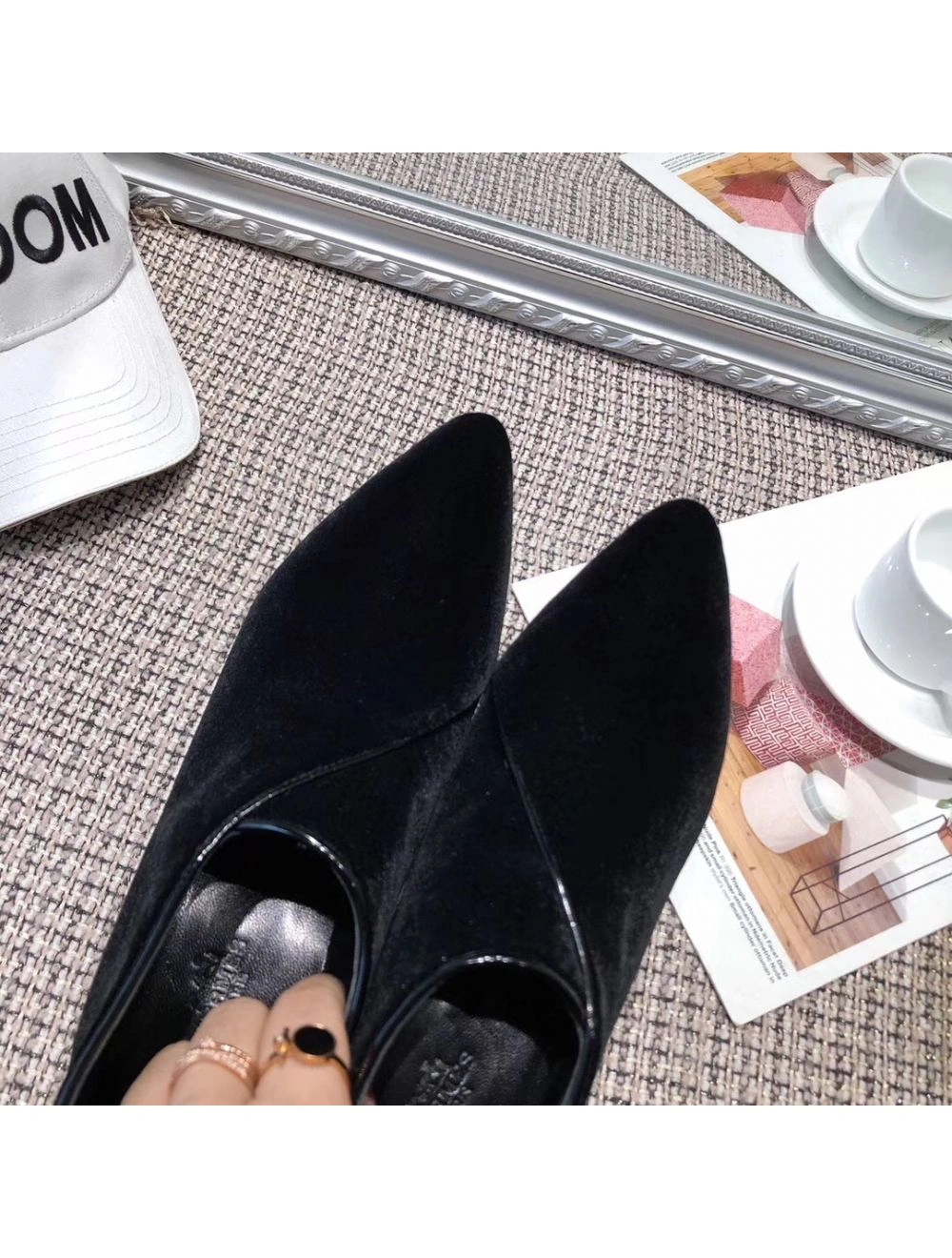 Hermes Virginia Ankle Boots In Black Velvet