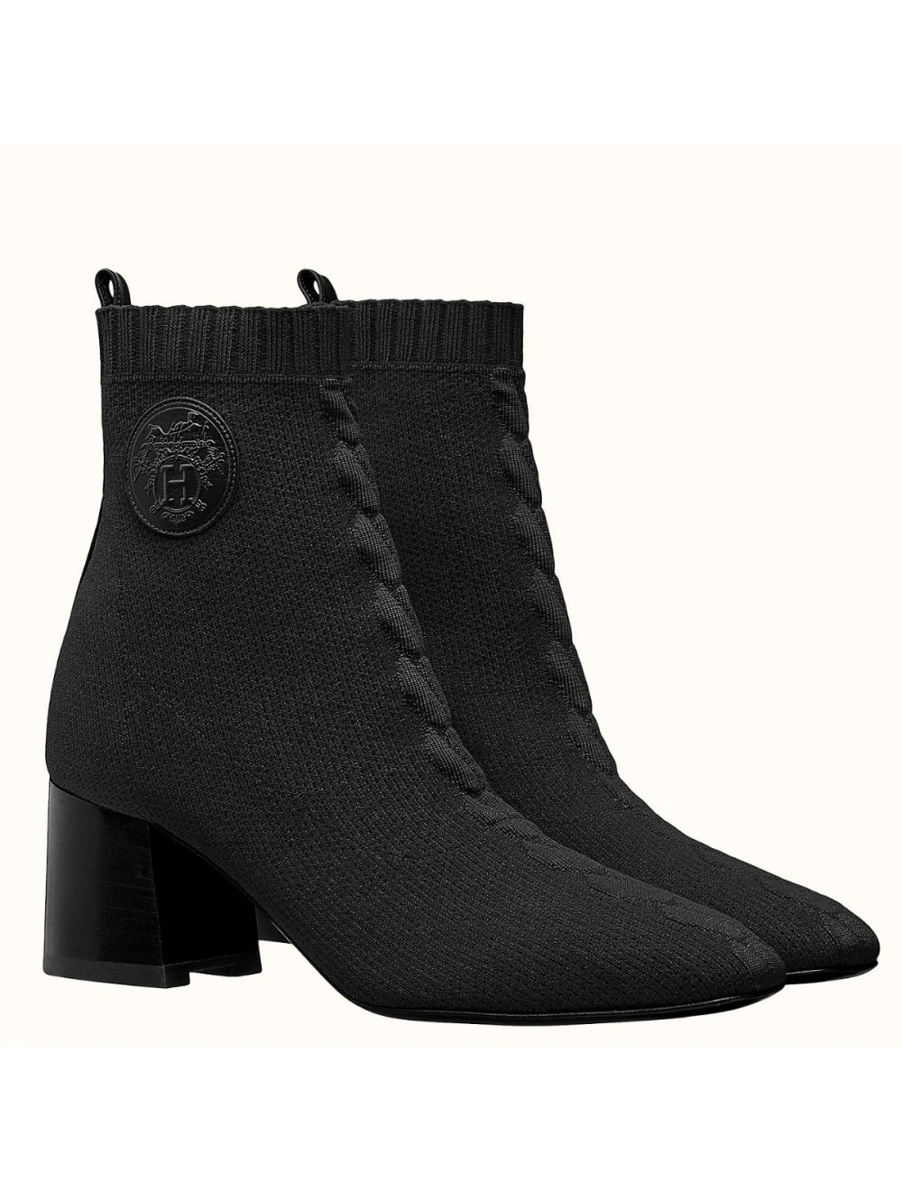 Hermes Volver 60 Ankle Boot In Black Knit