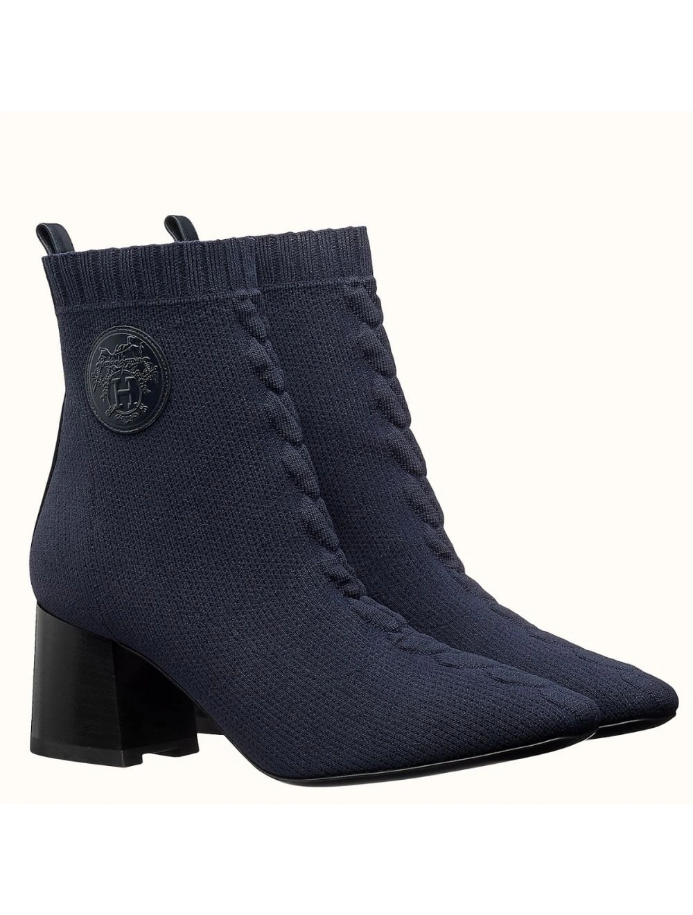 Hermes Volver 60 Ankle Boot In Blue Knit
