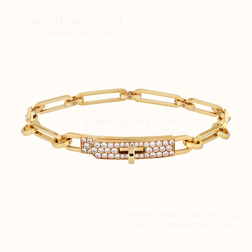 Hermes Women Kelly Chaine Bracelet With Diamonds Silver Yellow Gold Rose Gold Hot Selling Jewellery Online
