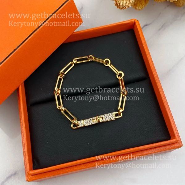 Hermes Women Kelly Chaine Bracelet With Diamonds Silver Yellow Gold Rose Gold Hot Selling Jewellery Online