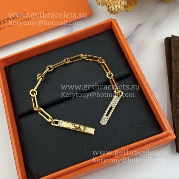 Hermes Women Kelly Chaine Bracelet With Diamonds Silver Yellow Gold Rose Gold Hot Selling Jewellery Online