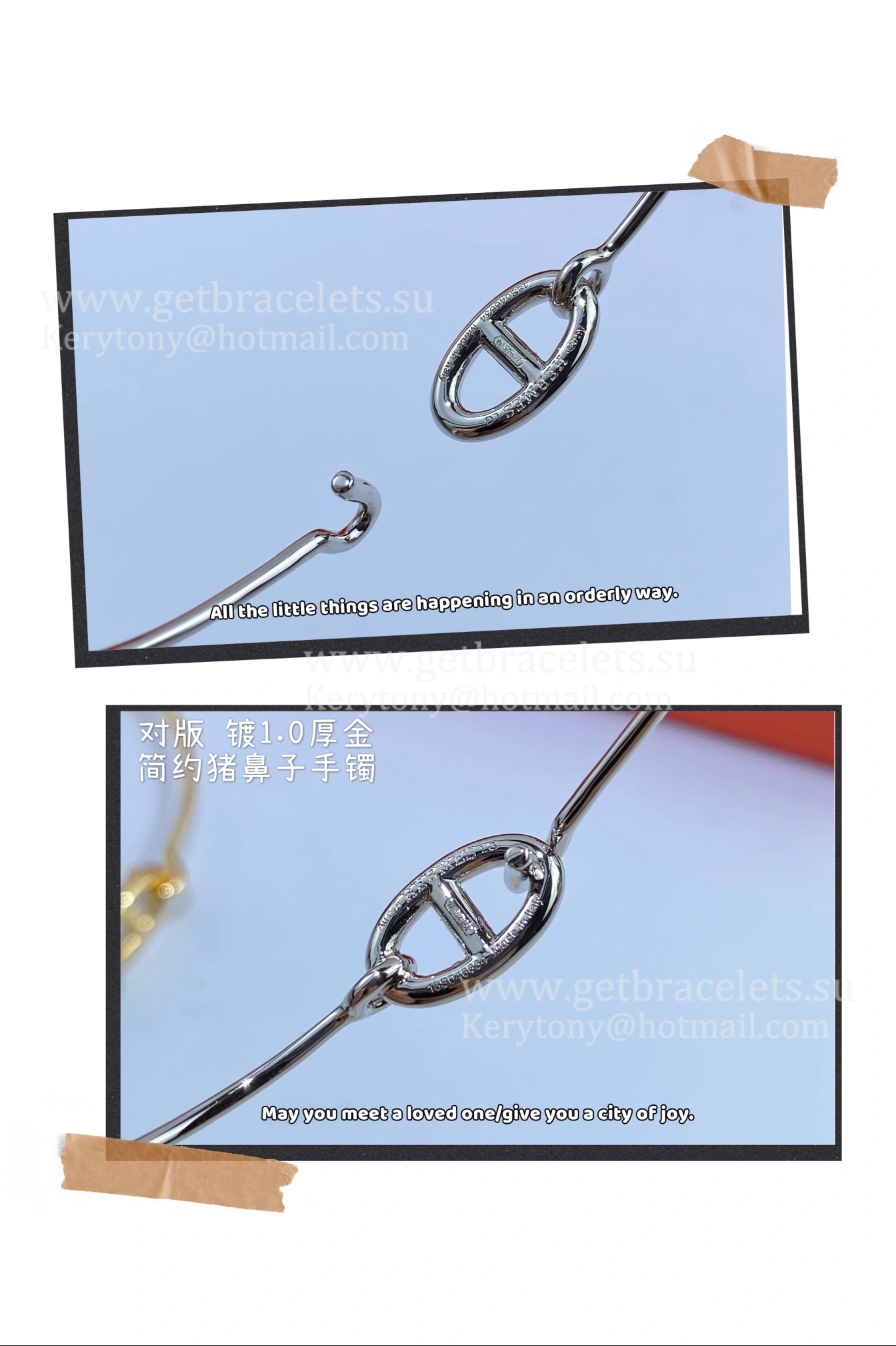 Hermes Women Ronde Bracelet Silver Rose Gold Yellow Gold Timeless Style