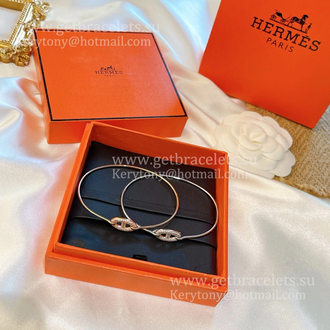 Hermes Women Ronde Bracelet With Diamonds Silver Rose Gold Yellow Gold Most Classic