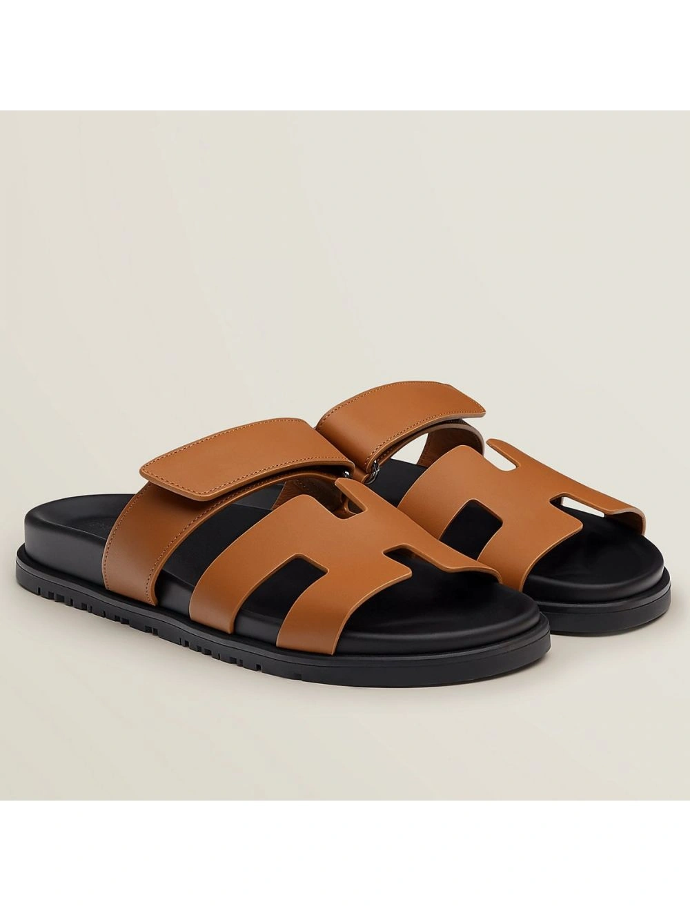 Hermes Women’s Chypre Sandals In Brown Calfskin