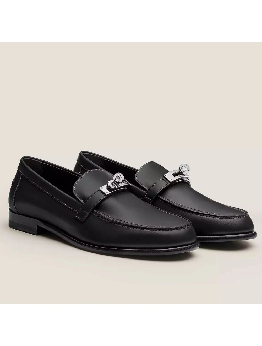 Hermes Women’s Destin Loafers in Black Leather