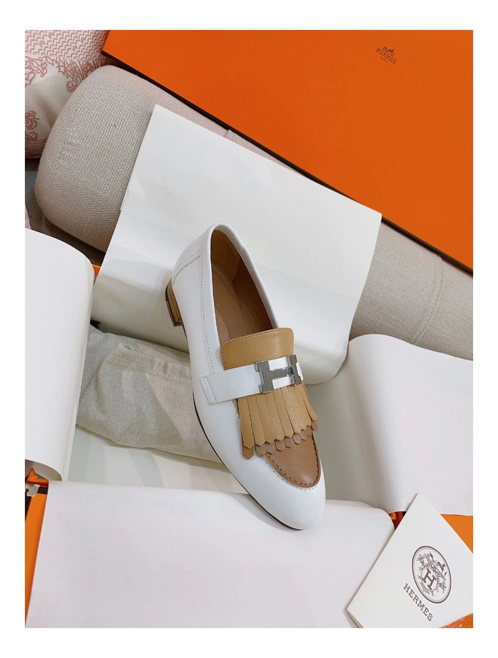 Hermes Women’s Royal Loafers in Multicolor Calfksin