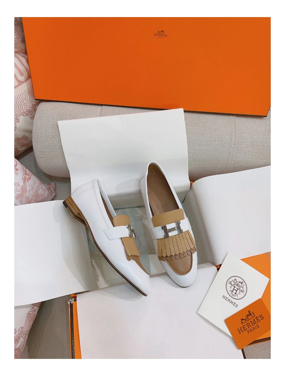 Hermes Women’s Royal Loafers in Multicolor Calfksin