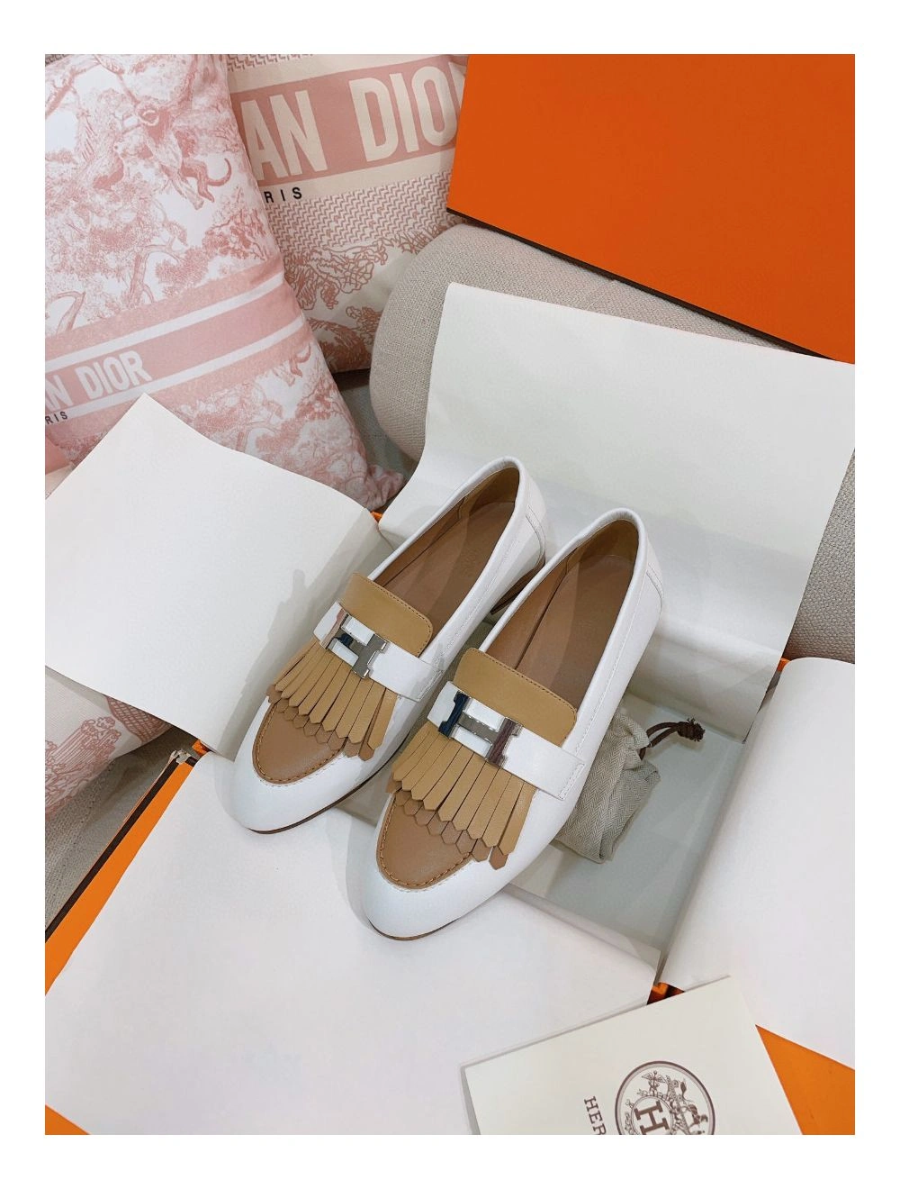 Hermes Women’s Royal Loafers in Multicolor Calfksin