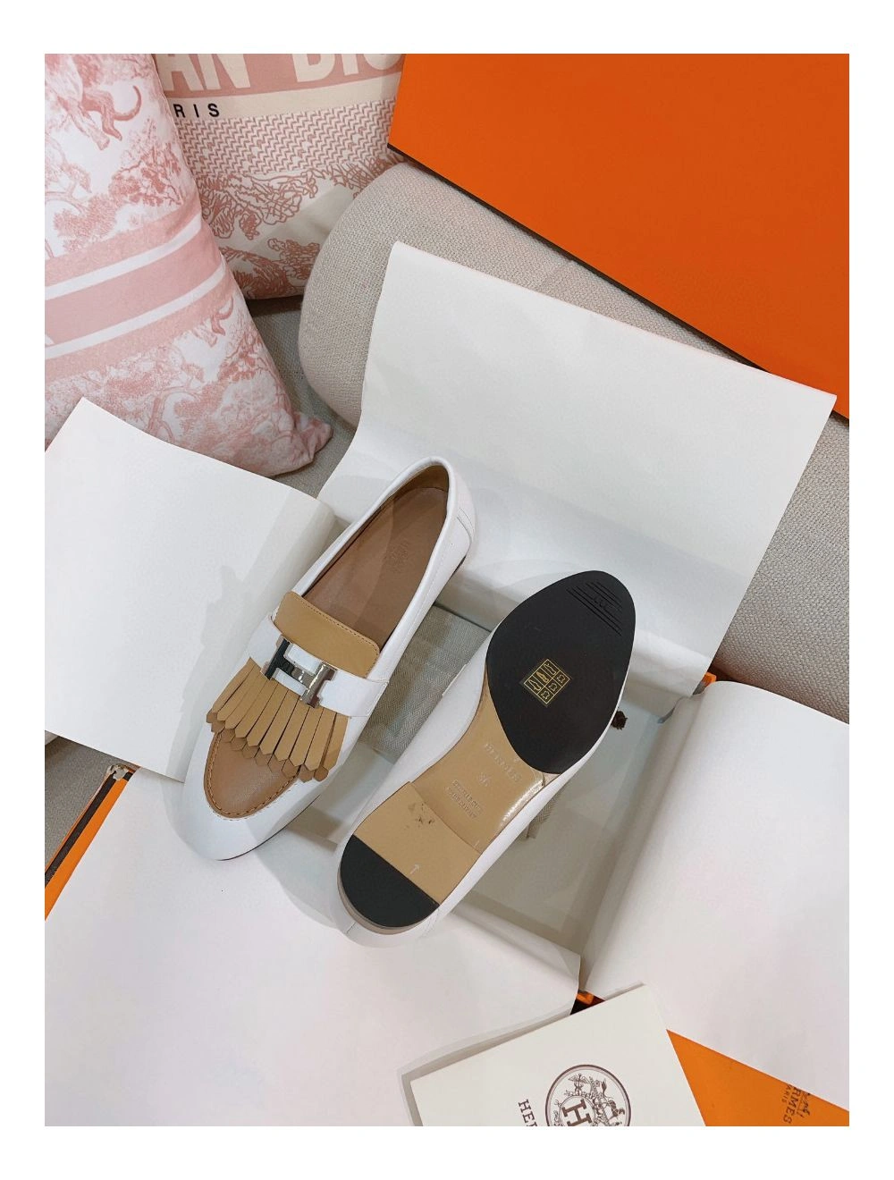 Hermes Women’s Royal Loafers in Multicolor Calfksin