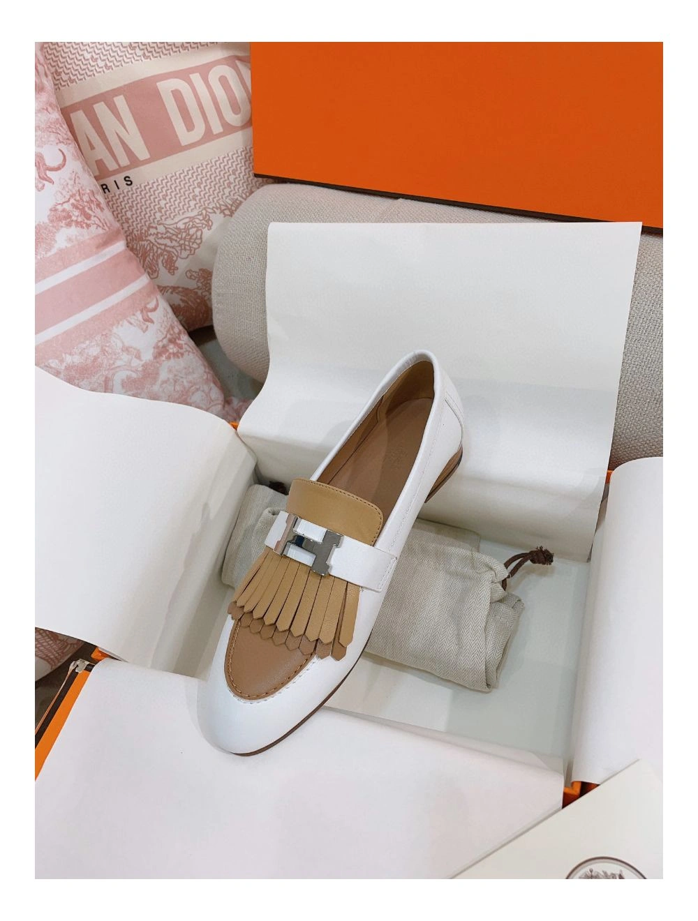 Hermes Women’s Royal Loafers in Multicolor Calfksin