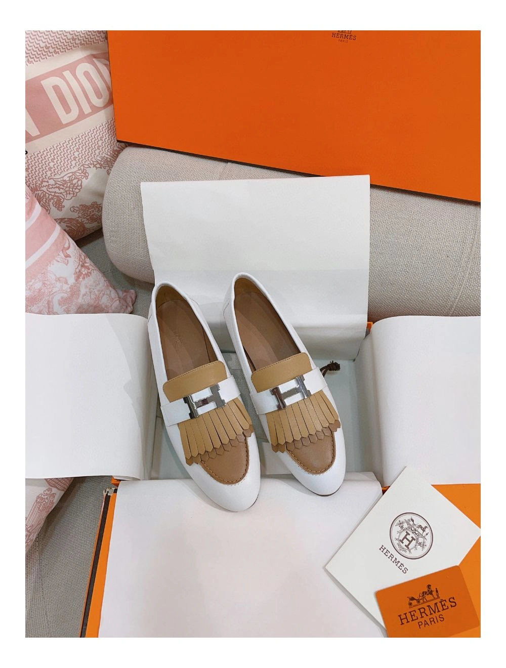 Hermes Women’s Royal Loafers in Multicolor Calfksin