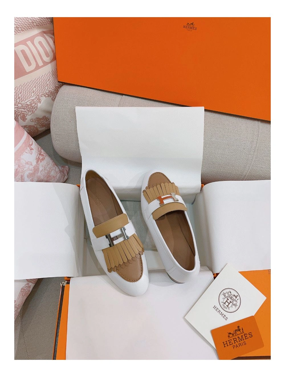 Hermes Women’s Royal Loafers in Multicolor Calfksin