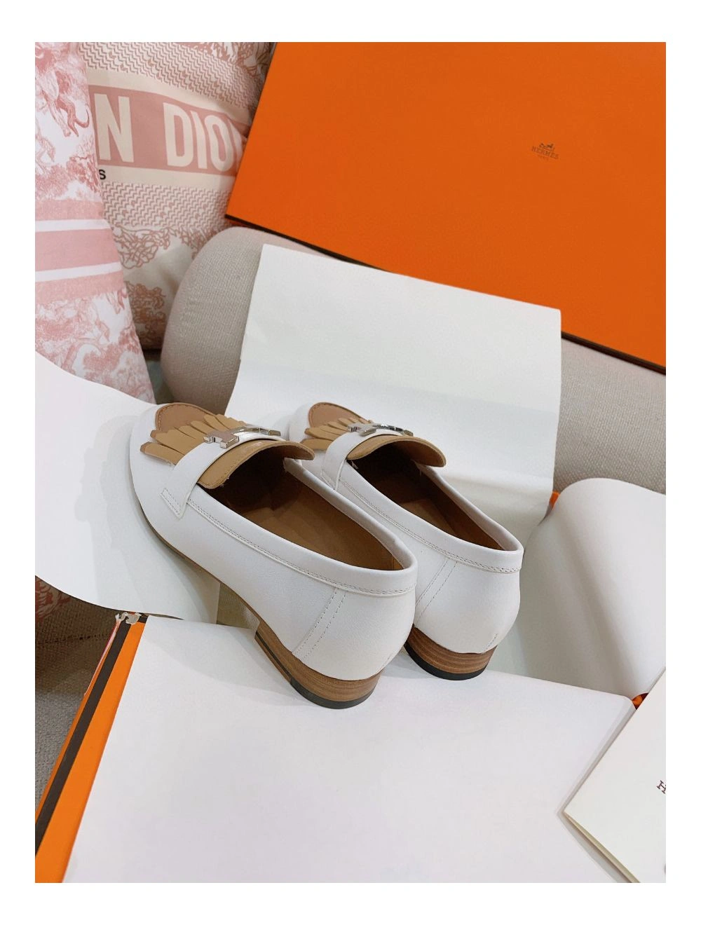 Hermes Women’s Royal Loafers in Multicolor Calfksin